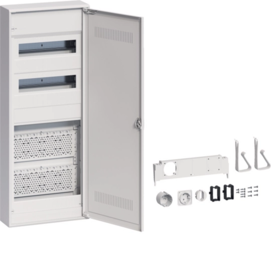 VA602WWH - Hybrid, volta, Aufputz, 24PLE, 2 Montageplatten, Steckdose und Kunststofftür