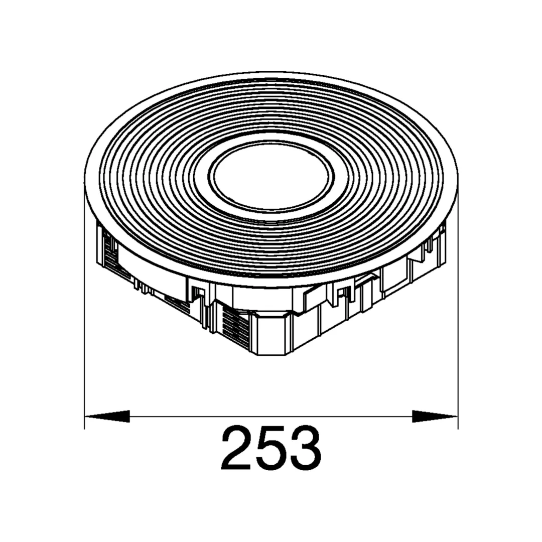 VANR2019005 - Deksel R2 met set voor vloerdoos voor uitlaat UDLA0000, zwart