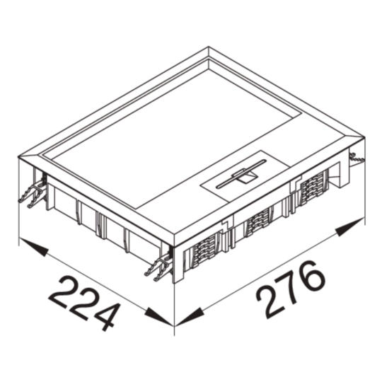 VEE0912E - Versorgungseinheit aus Edelstahl E09 200x253mm für 12mm Bodenbelag