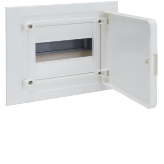 VF108PEB - Caja empotrable golf serie VF, 1 fila, 8M, con puerta opaca blanca