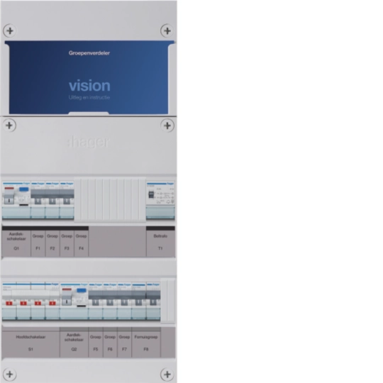 VKG330L-FT - 6-groepenverdeler HS, 2 x ALS 2-polig 30 mA +F+T, 3-fase