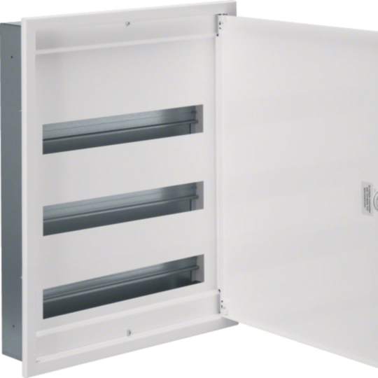 VU318F - Kapsling delta infälld i plåt, dörr/ram i plåt 3 rader 54 moduler IP30, RAL9010