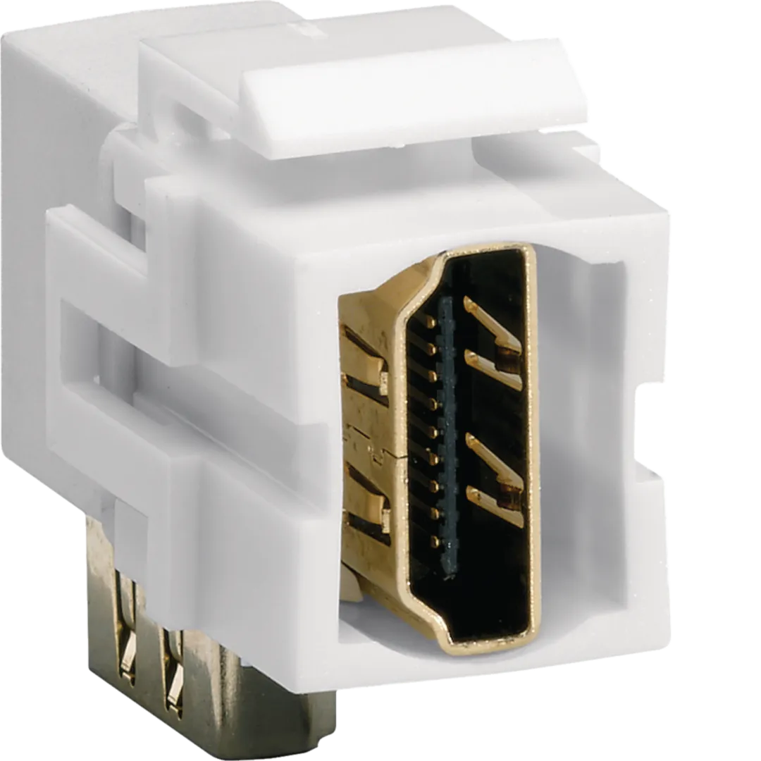 VZ20HA - Moduł KEYSTONE gniazdo HDMI, przelotowe, wtyk kątowy 90°, biały
