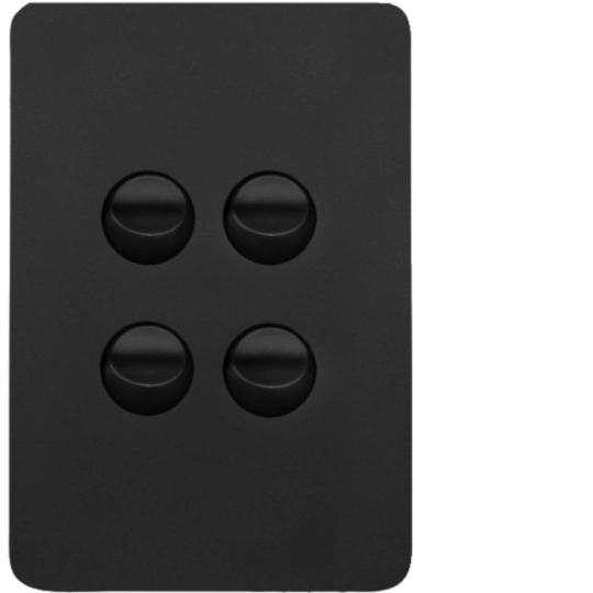 WBHSV4-MB - Allure 4 Gang Switch Plate cw mechs MB