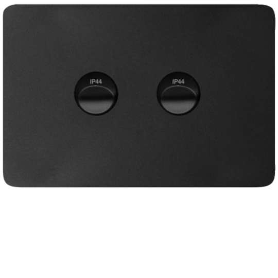 WBHWSH2-MB - Allure 2 Gang IP44 Plate Horiz MB