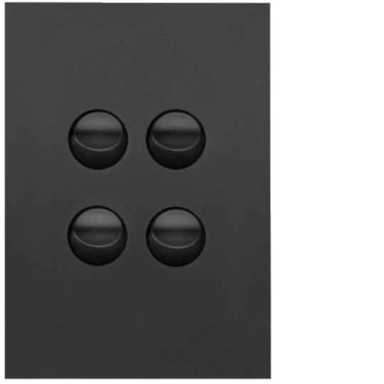 WBQSV4-MB - FIN 4 Gang Switch Plate cw mechs MB