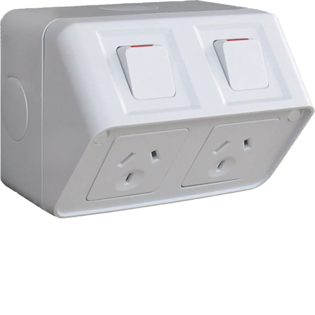 WBWP2S - Socket IP53 twin horizontal 10A