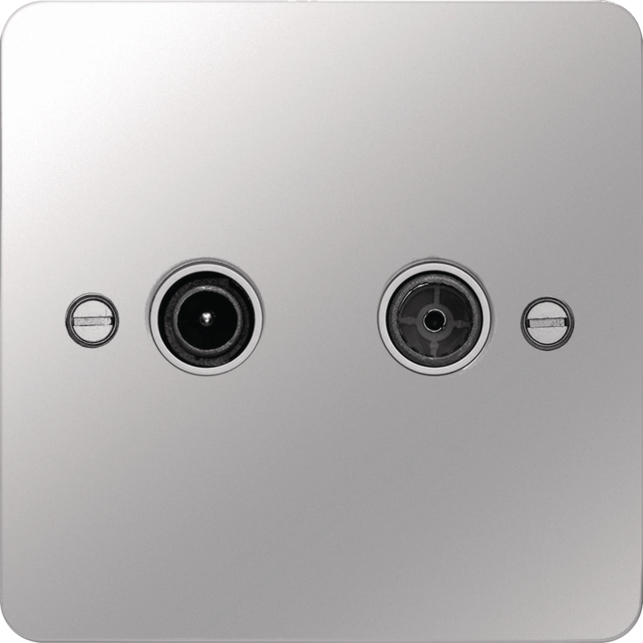 WFDXPSW - TV &amp; FM/DAB Outlet Polished Steel White Insert