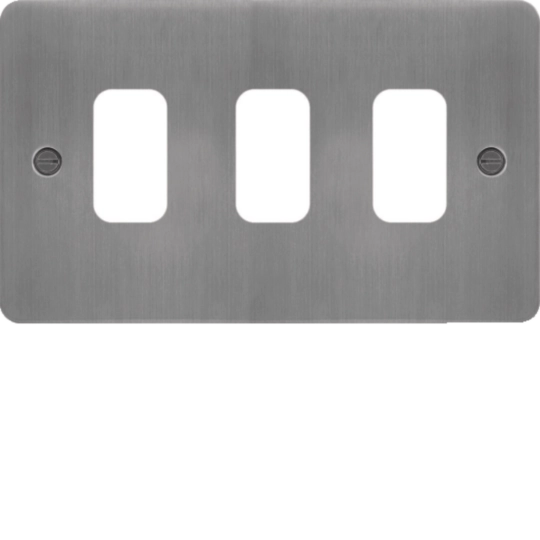 WFGP3BS - Grid Front Plate 1 X 3 Brushed Steel