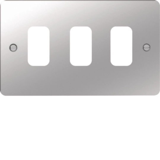 WFGP3PS - Grid Front Plate 1 X 3 Polished Steel