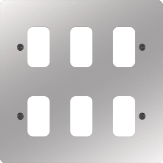 WFGP6PS - Grid Front Plate 2 X 3 Polished Steel
