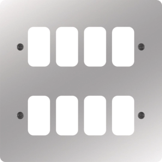 WFGP8PS - Grid Front Plate 2 X 4 Polished Steel