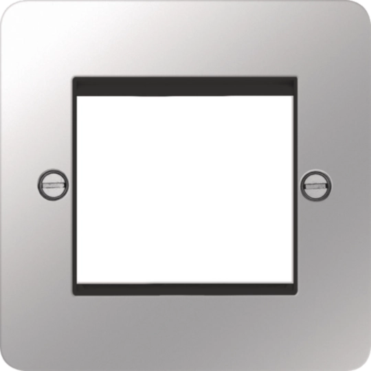 WFP2EUPSB - Euro Style Plate 2 Module Polished Steel Black Insert