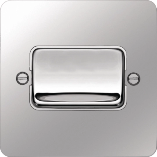 WFPS12WPSW - 10AX 1 Gang 2 Way Wall Switch  Wide Rocker Polished Steel White Insert