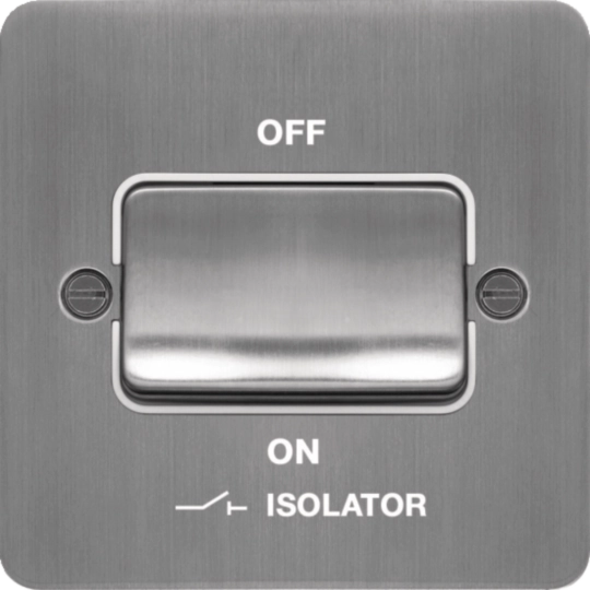 WFPS3PIBSW - 3 Pole Isolator switch Brushed Steel White Insert