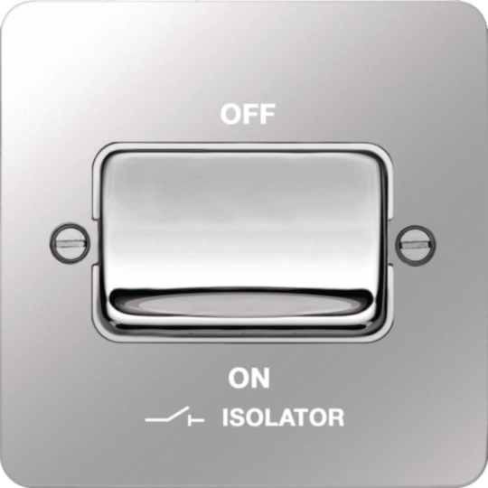 WFPS3PIPSW - 3 Pole Isolator switch Polished Steel White Insert