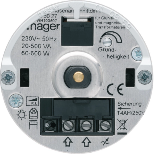 WH103407E - Einsatz zu Drehdimmer Hager Phasenabschnitt 20…500VA Bauart E