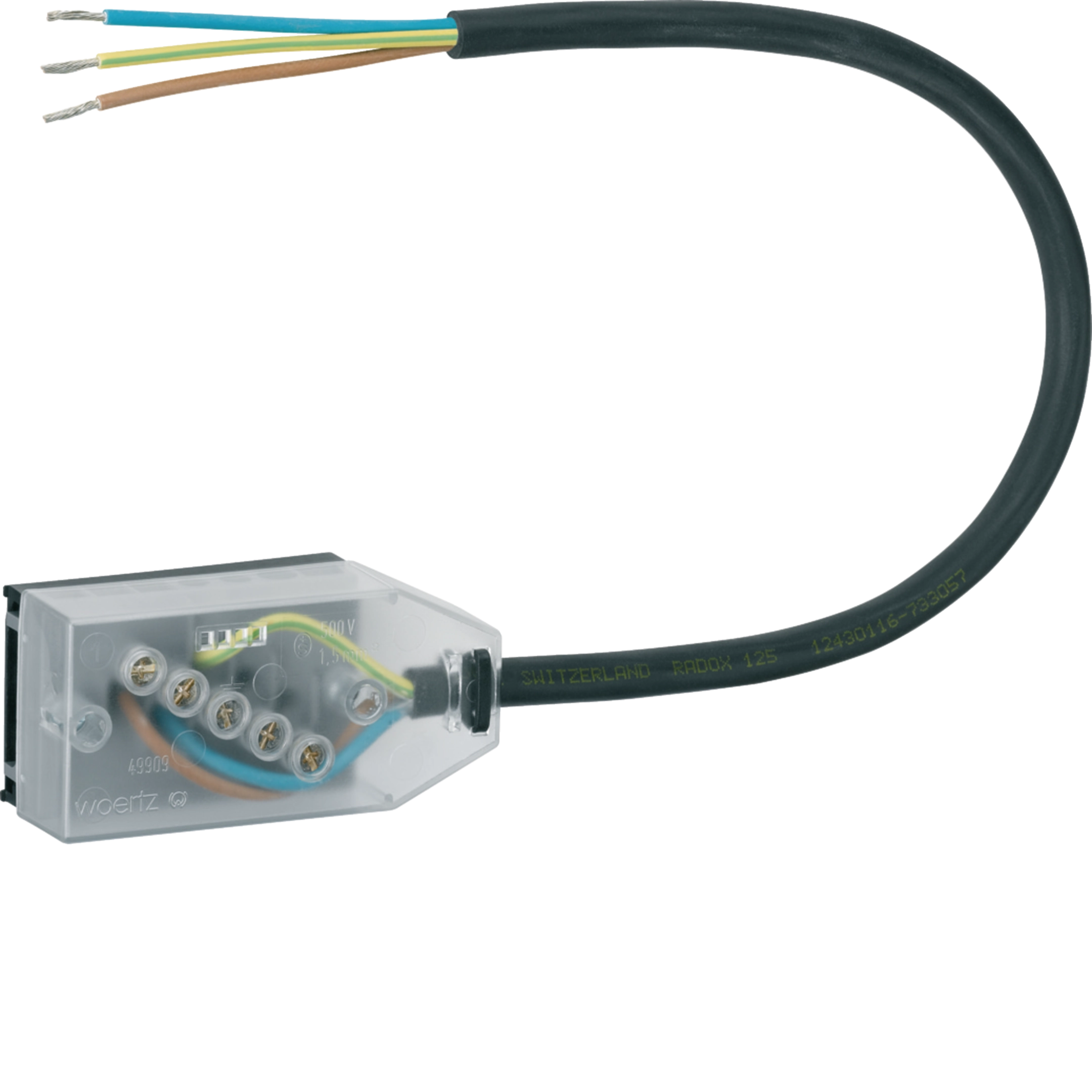WH109617Z - Boîte L1-N-PE 10A pour câble plat avec câble 300mm
