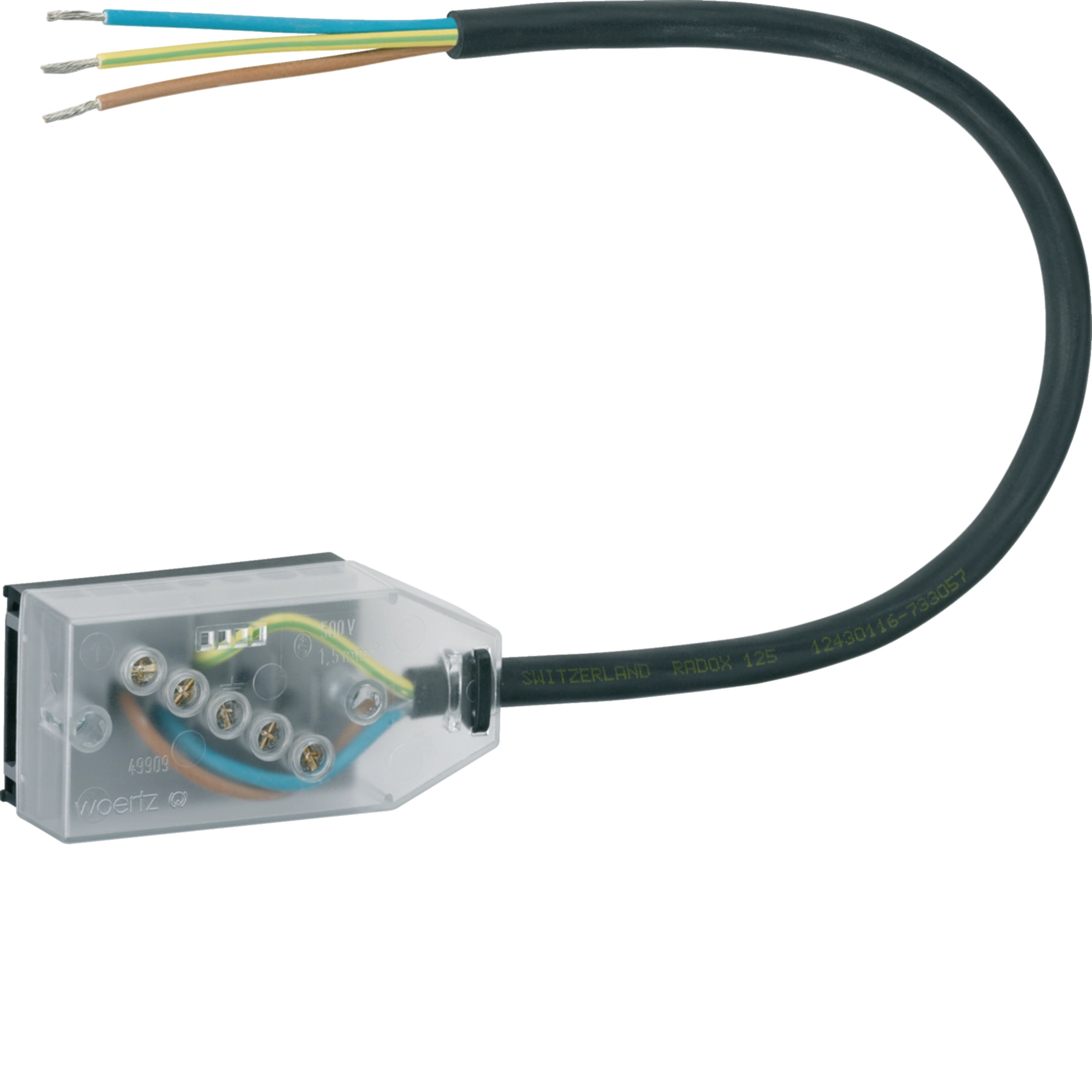 WH109625Z - Boîtier de connexion Hager Technofil 3×2.5mm² 300mm L3-N-PE