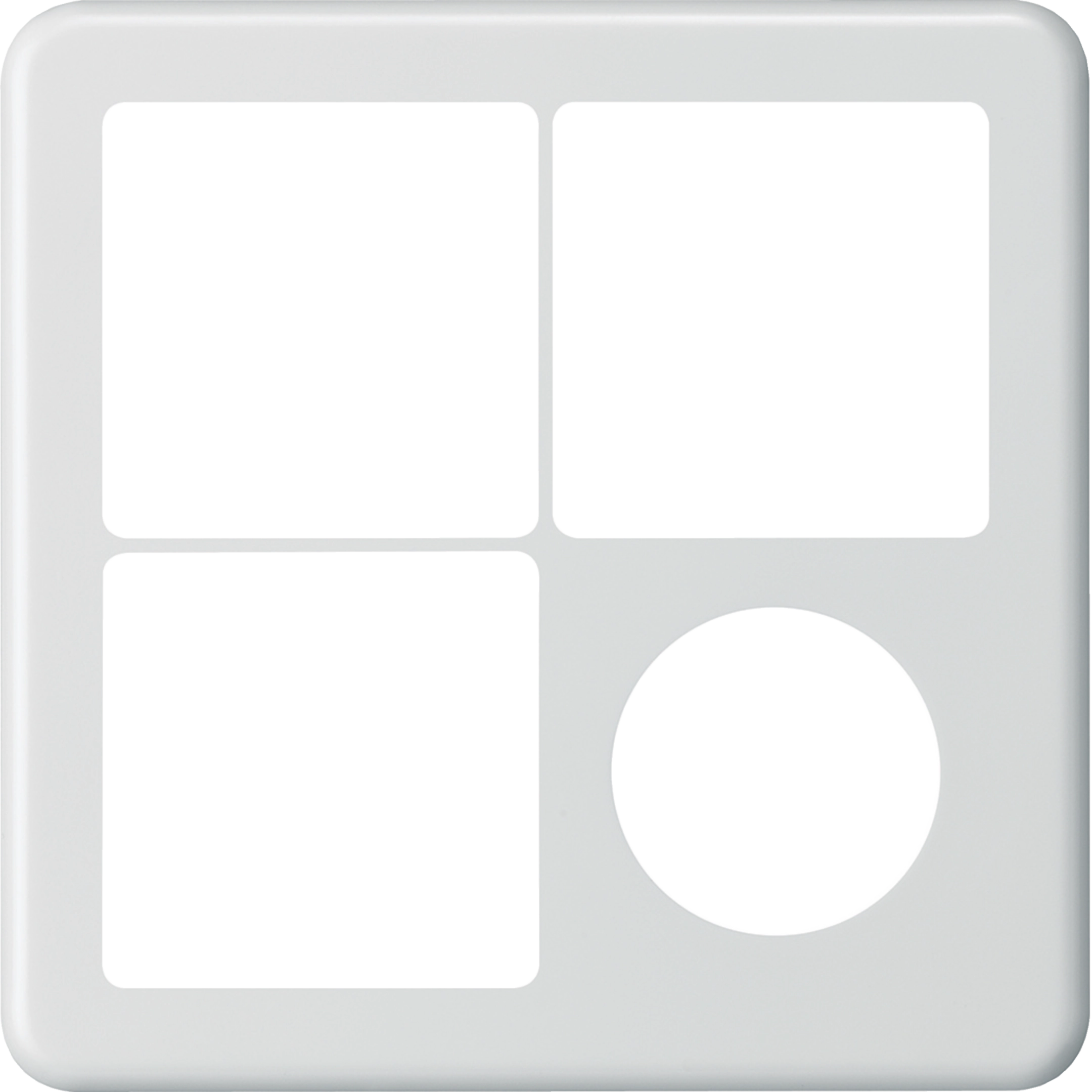 WH11935600Z - Plaque de recouvrement ENC 2×2 Hager basico 3×systo+1×Ø43mm blanc