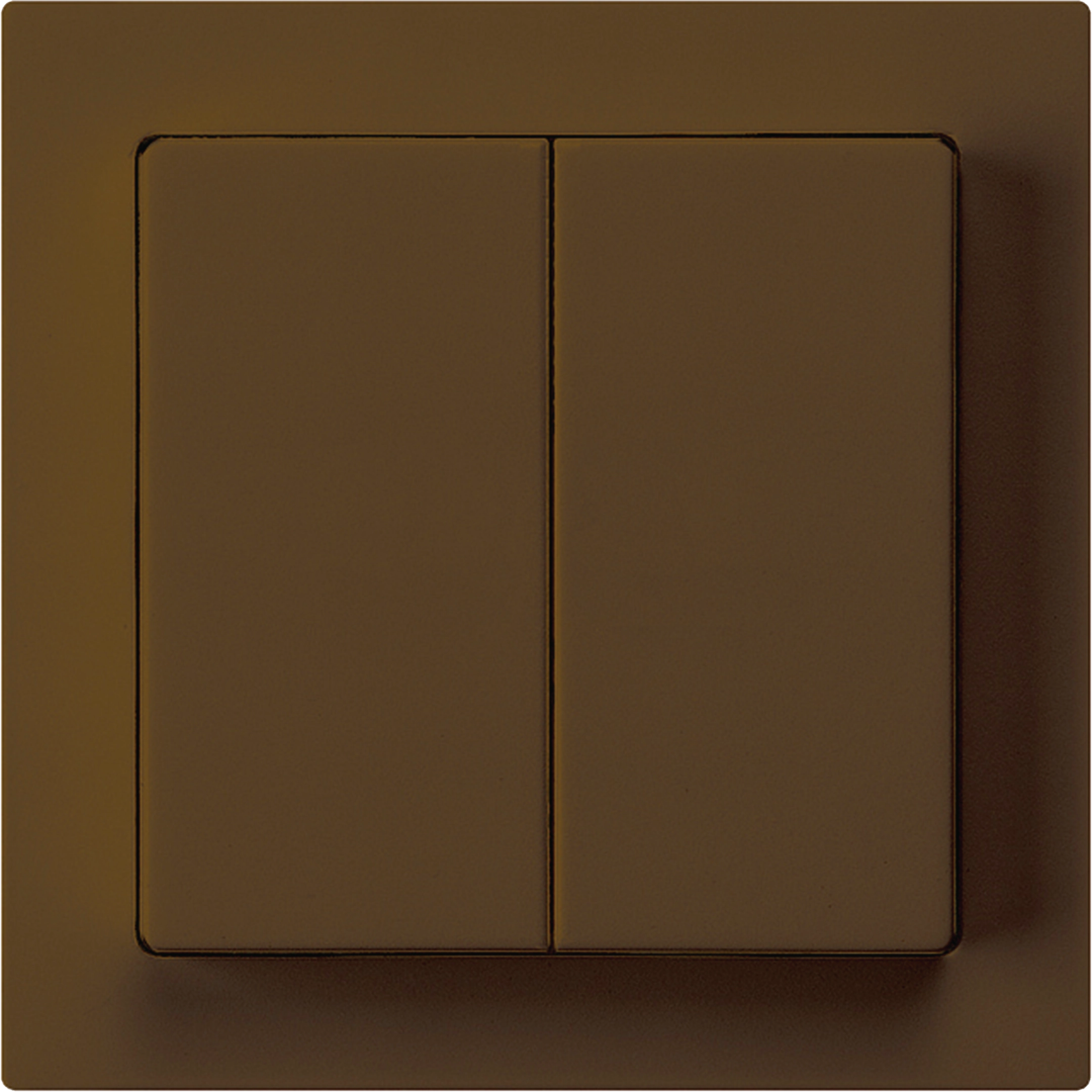 WH20100109H - Frontset kallysto 60×60 braun für Schalter mit Druckknopf 2-fach