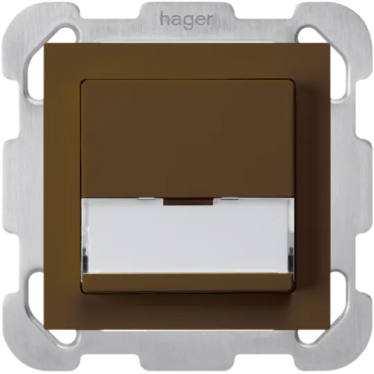WH20510109B - Poussoir de sonnerie ENC avec porte-étiquette A/1L kallysto brun plaque fixation
