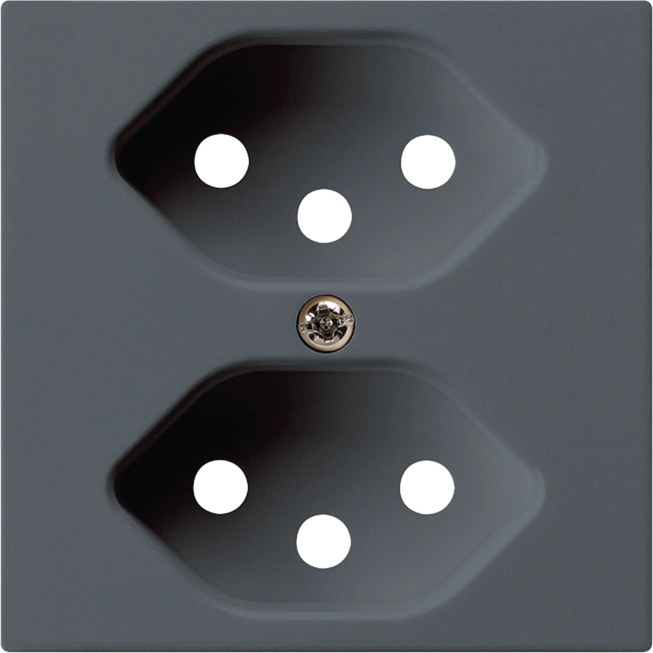 WH20620304H - Plaque frontale kallysto 2×T13 60×60mm anthracite pour prise 2×T13