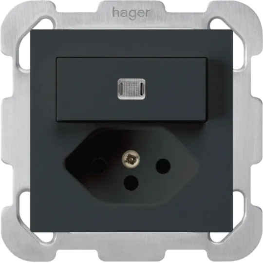 WH20851205B - UP-Leuchtkombination 3/1P+T13 schwarz kallysto mit Befestigungsplatte