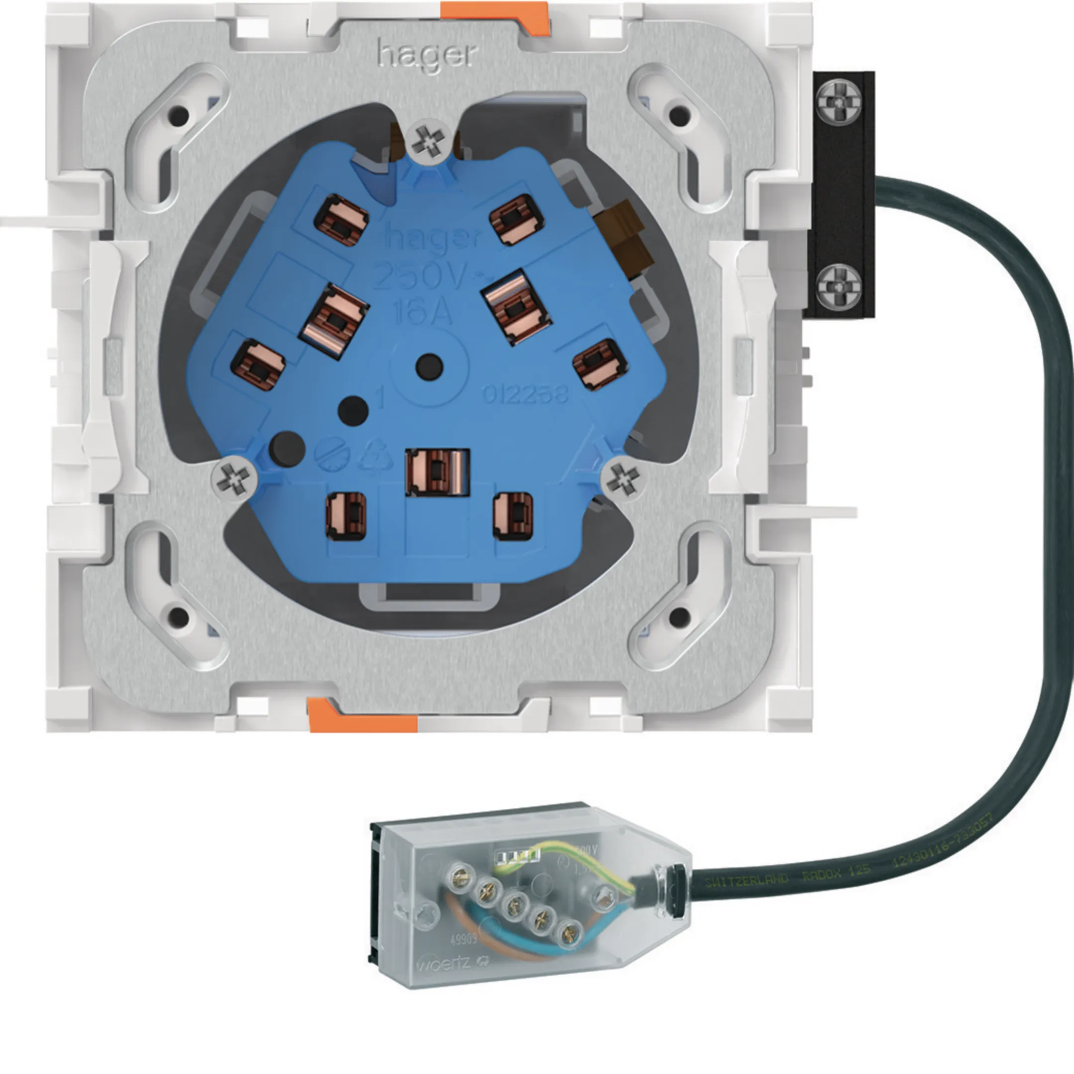 WH227301T - Prise INC 3×type 13/23, connexion câble plat Technofil, L1, Td 3×2.5mm²