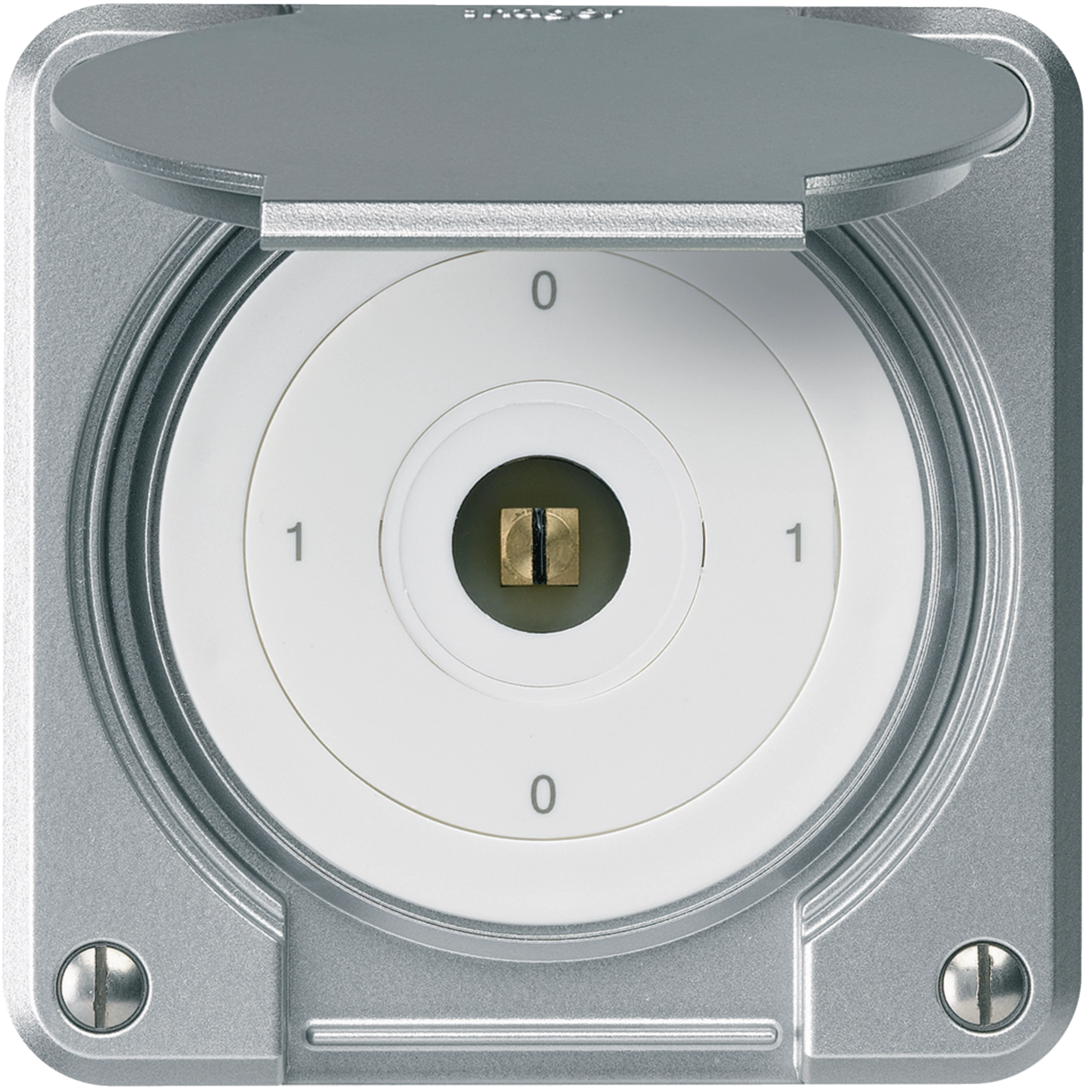 WH36182149A - Interrupteur à clé carrée ENC robusto IP55 avec clapet S0/1P aluminium combi