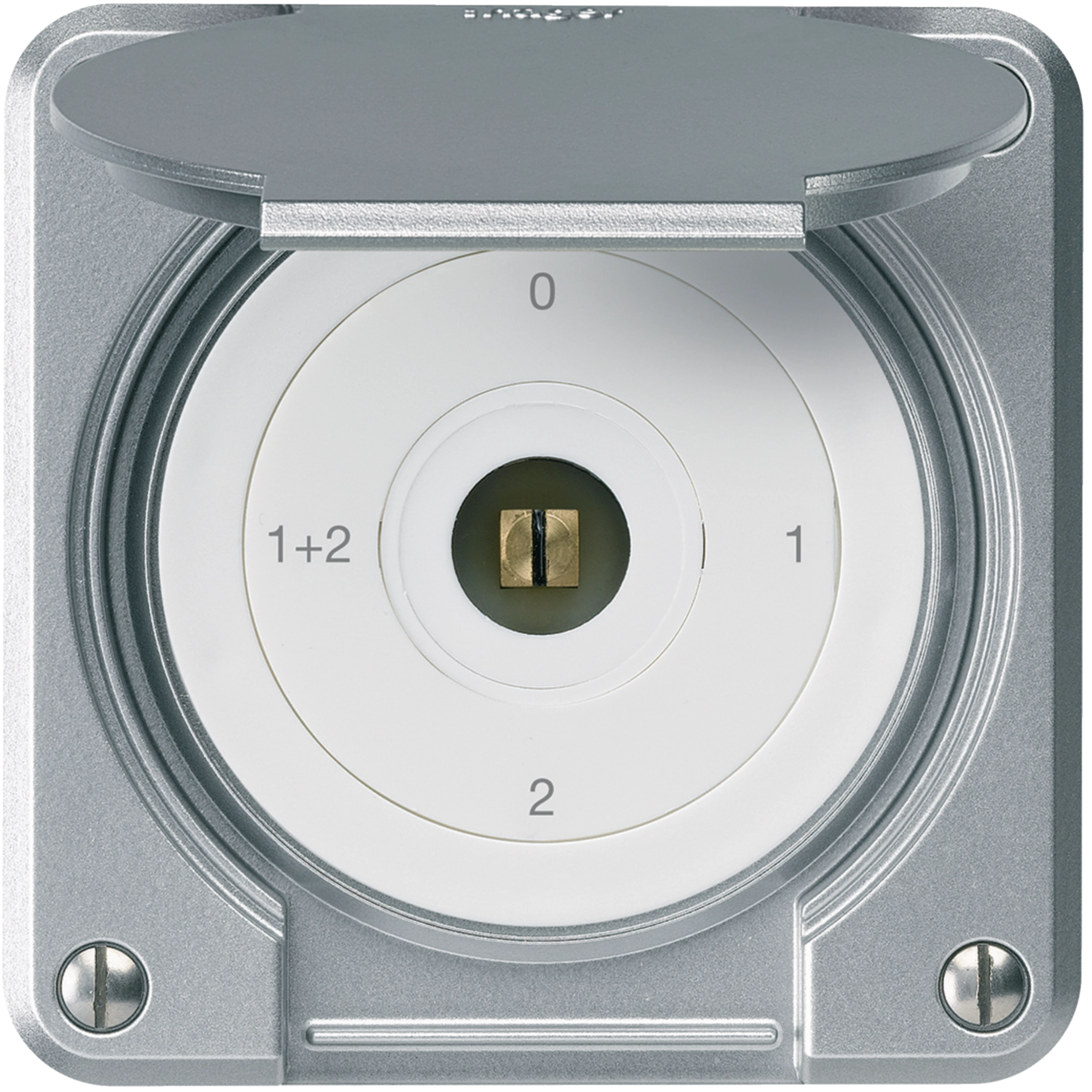 WH36182449C - UP-Steckschlüsselschalter robusto IP55 mit Klappdeckel S1/1P aluminium Vierkant