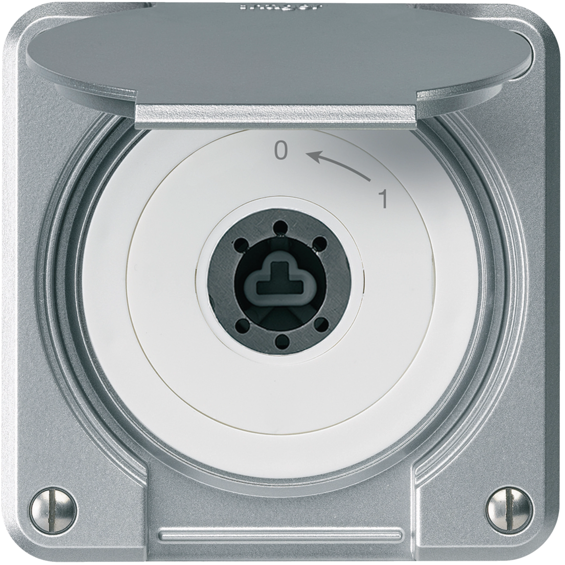 WH36186849C - Contact pivotant à clé ENC robusto IP55 aluminium avec clapet sans cylindre 2P