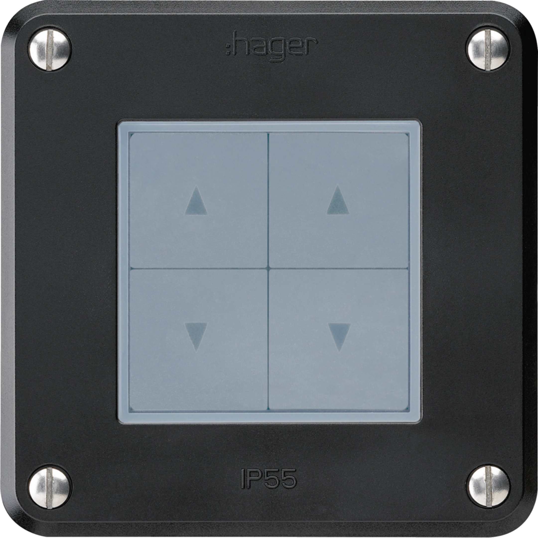 WH36191705A - Interrupteur pour stores ENC robusto IP55 noir avec 4 touches de fonction combi
