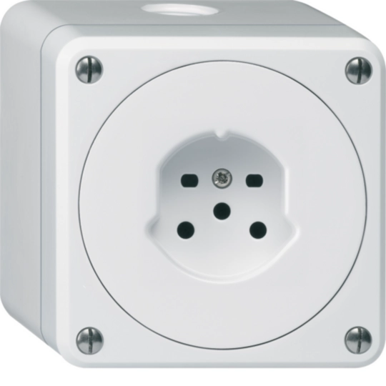 WH36594200Q - AP-Steckdose robusto Typ 15 weiss ohne Klappdeckel
