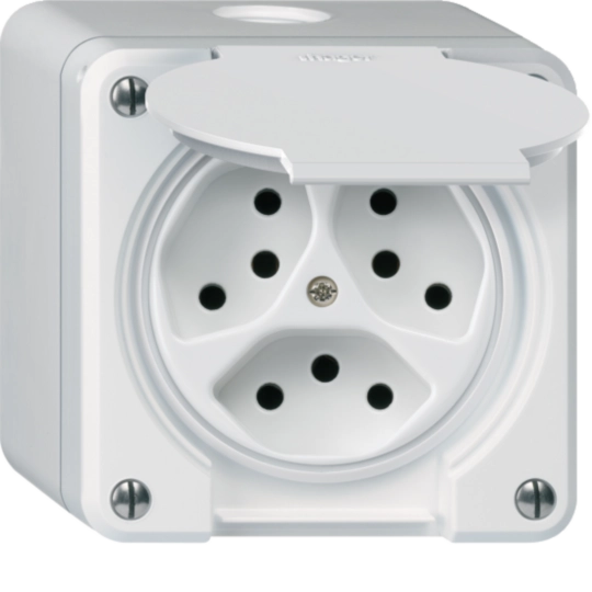 WH36640700Q - Prise AP robusto 3×type 13/1 blanc