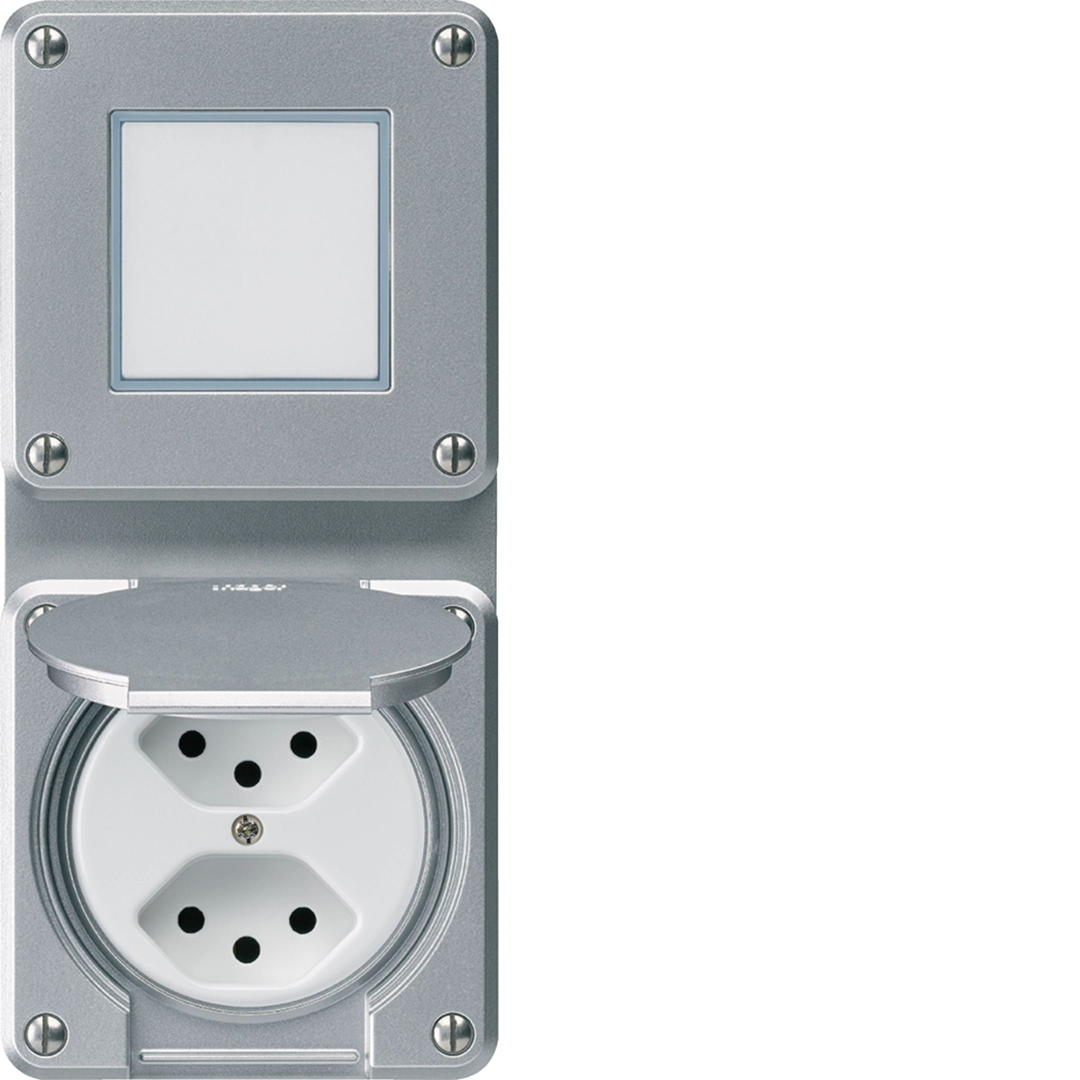 WH36910749C - UP-Kombination Hager robusto I-I vertikal 3/1L+2×Typ 13, aluminium