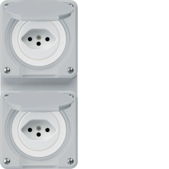 WH36910903C - UP-Kombination Hager robusto I-I vertikal Typ 13+Typ 13, grau