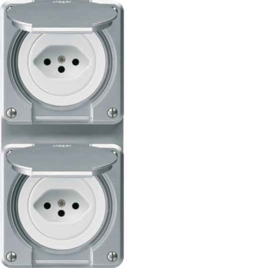WH36910949C - UP-Kombination Hager robusto I-I vertikal Typ 13+Typ 13, aluminium