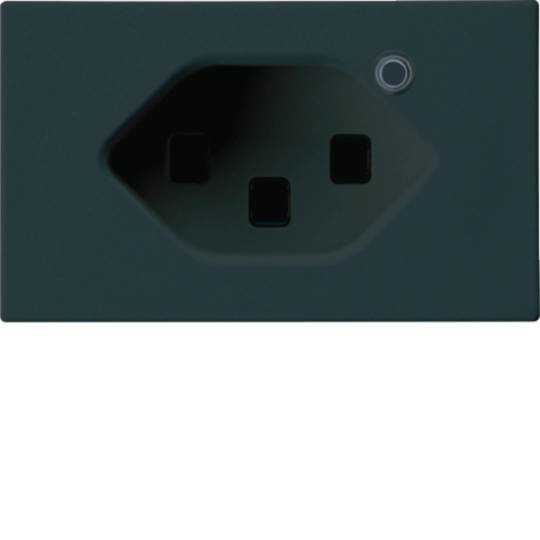 WH37588305DM - FLF-Steckdose Hager 1×Typ 23 beleuchtet schwarz mit Steckklemmen &amp; Metallfedern