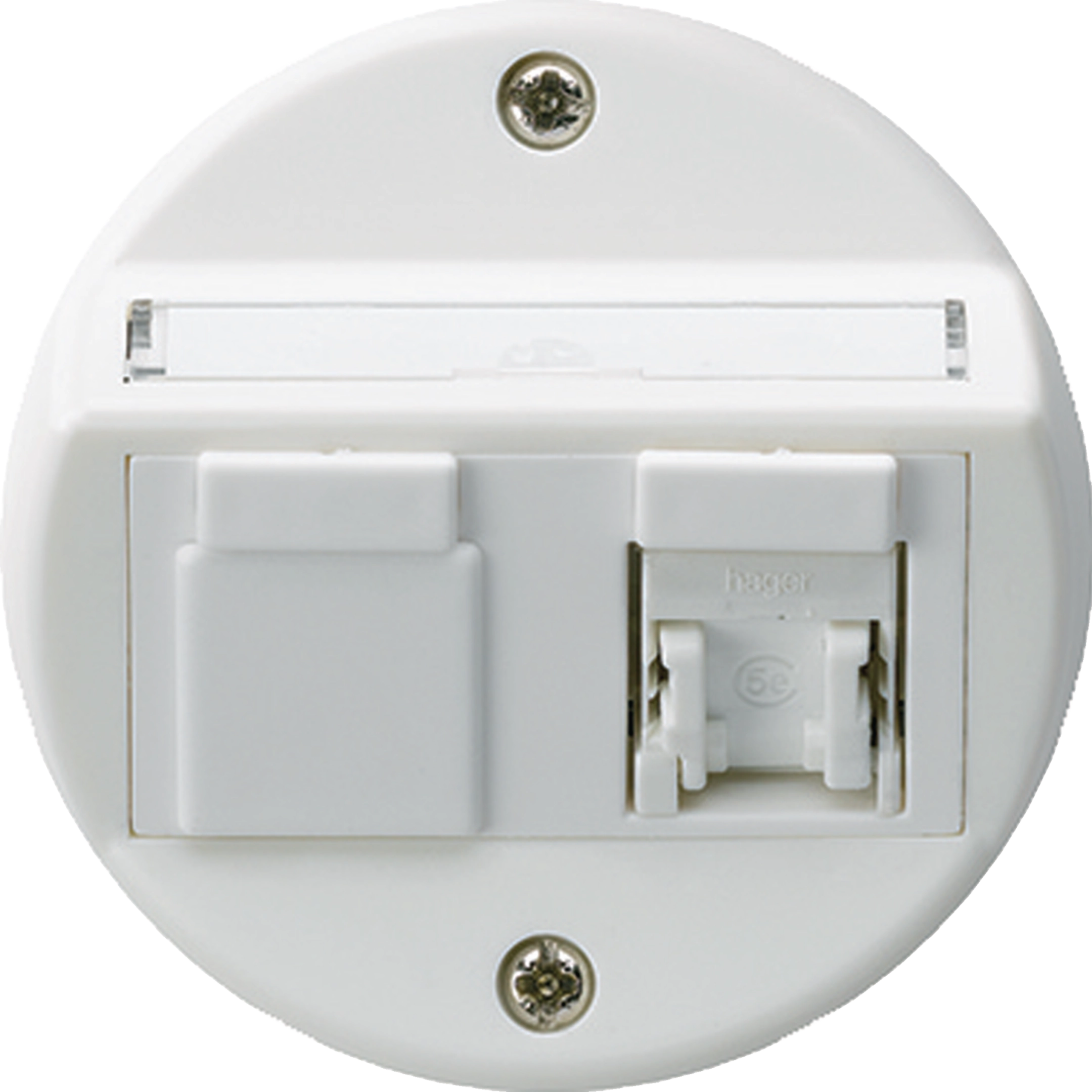 WH41290100A - Insert pour prise ENC basico A cat.5e 1×RJ45/u sortie oblique blanc