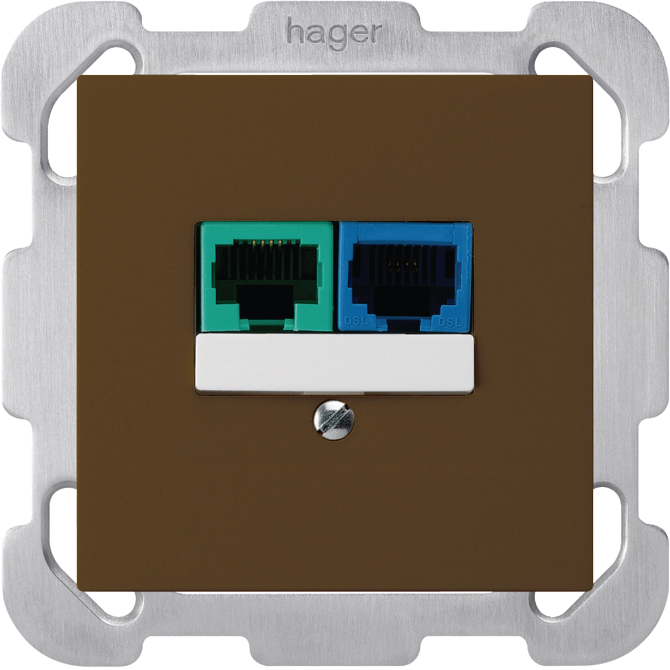 ka. B: 2x RJ45 UTP DSL (+ Brücke) 4p br • WH50400409B | Hager