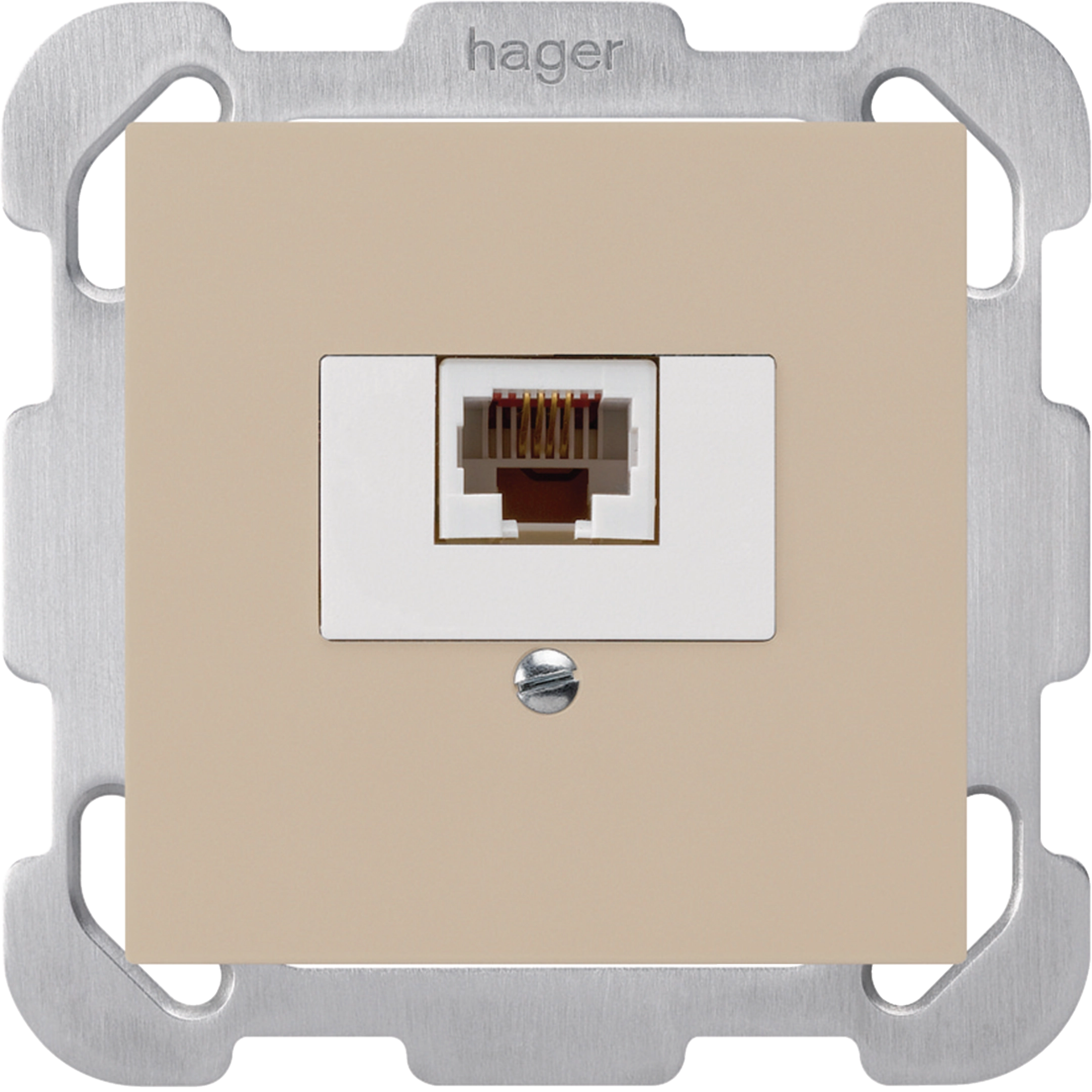 WH50400807B - Boîte ENC kallysto 1×RJ45u beige avec plaque de fixation