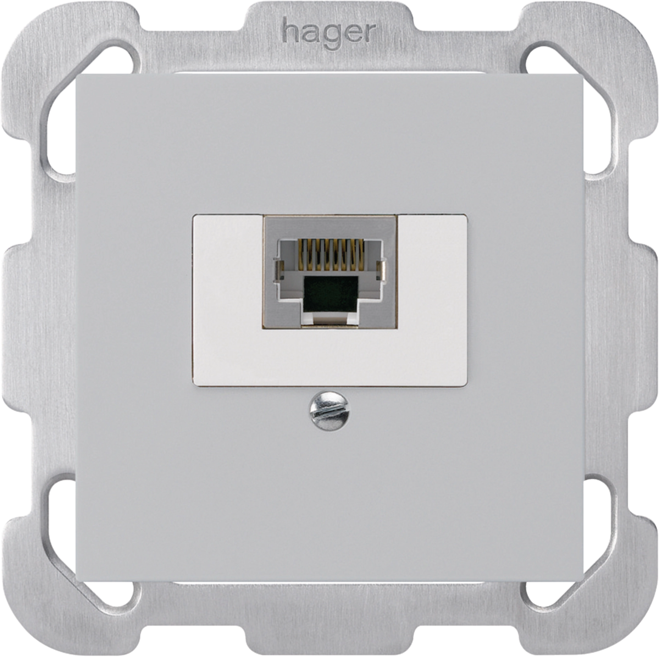 WH50400903B - Boîte ENC kallysto 1×RJ45s gris clair avec plaque de fixation