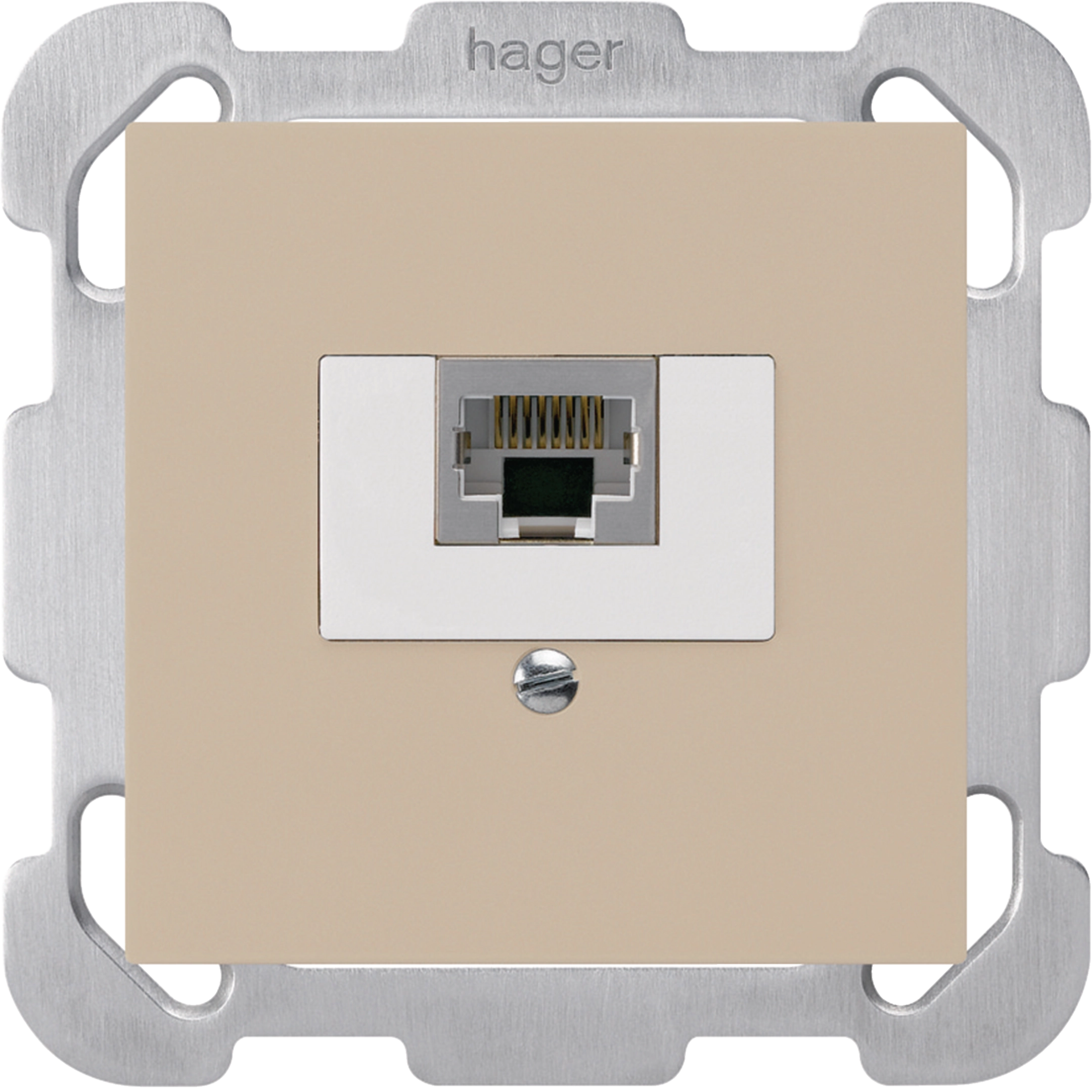 WH50400907B - Boîte ENC kallysto 1×RJ45s beige avec plaque de fixation