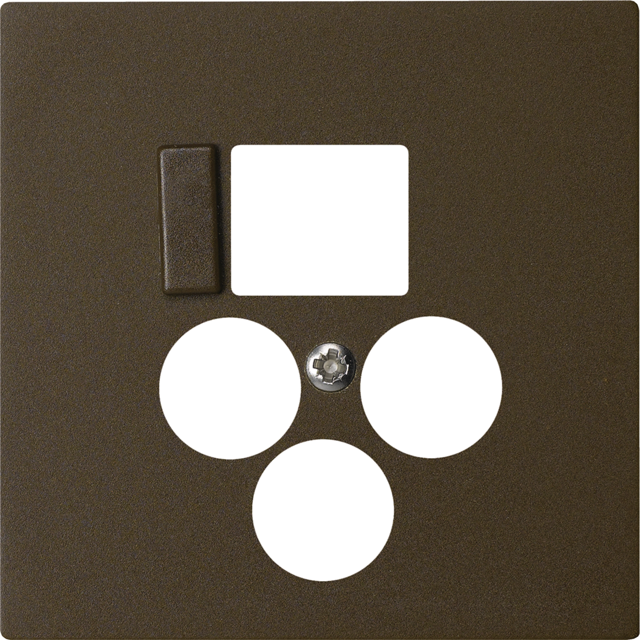 WH50541009H - Frontplatte 3×Koax+1×RJ45 kallysto Multimedia R&amp;M braun