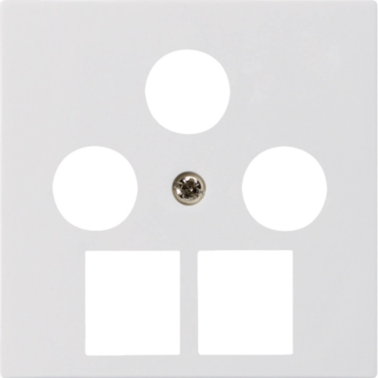 WH50541400H - Plaque frontale kallysto 3×coaxial/2×RJ45 blanc