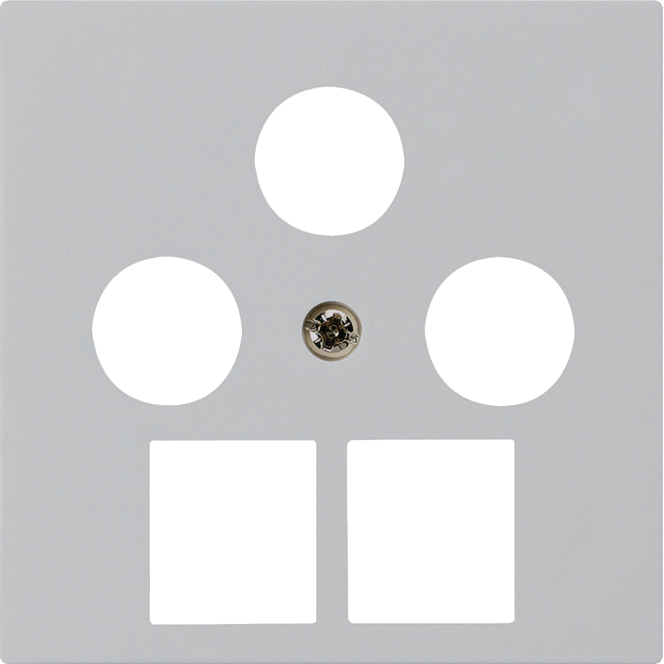 WH50541403H - Plaque frontale kallysto 3×coaxial/2×RJ45 gris clair