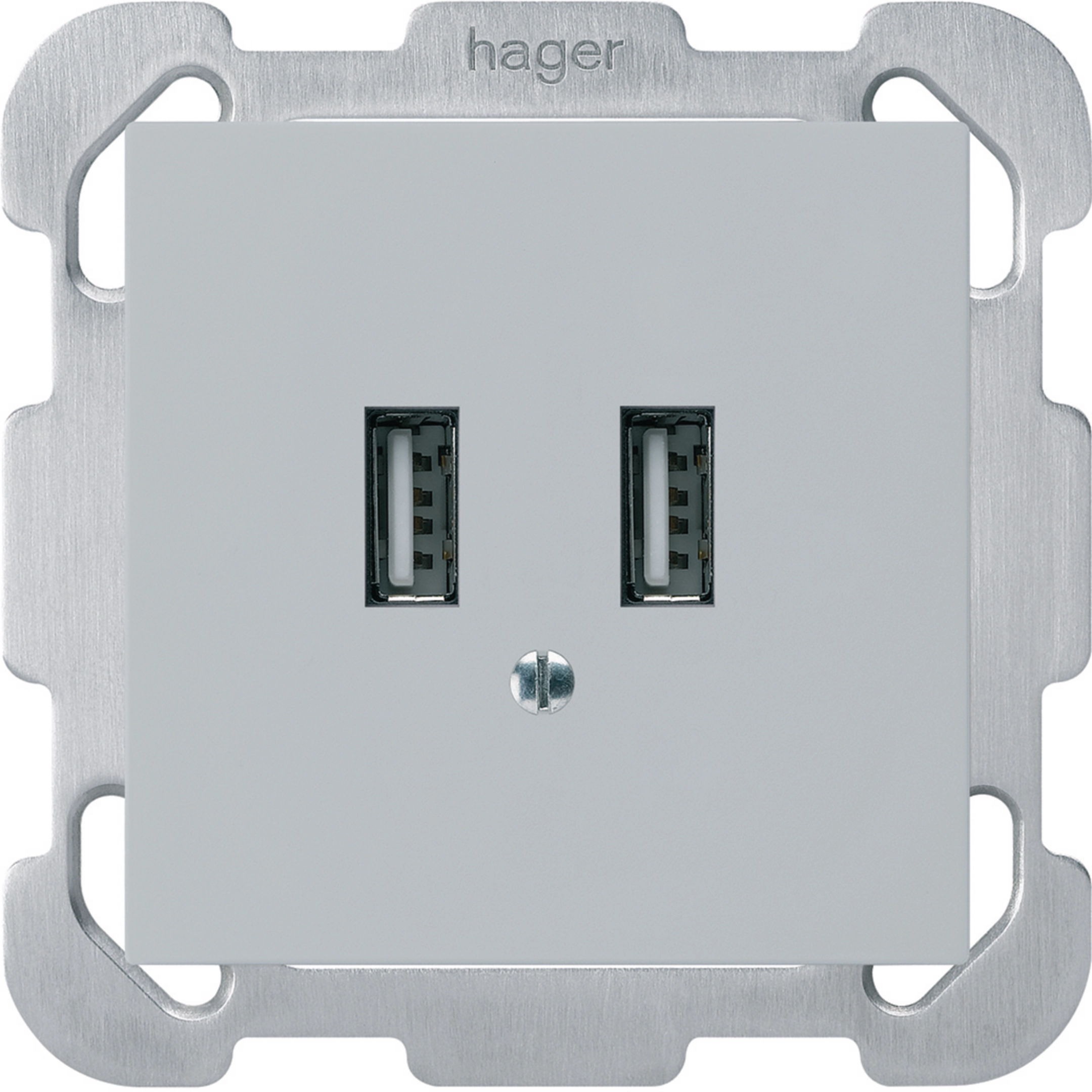 WH50820103B - Prise de charge USB ENC Hager kallysto B 240V 2400mA gris clair