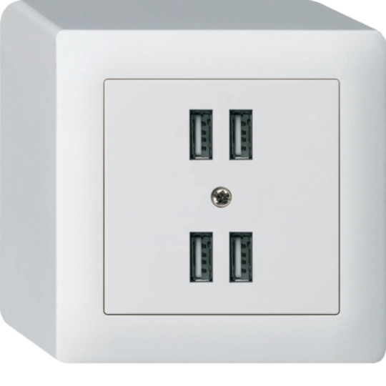 WH53820200Q - Prise AP 4×USB kallysto Q 2400mA blanc