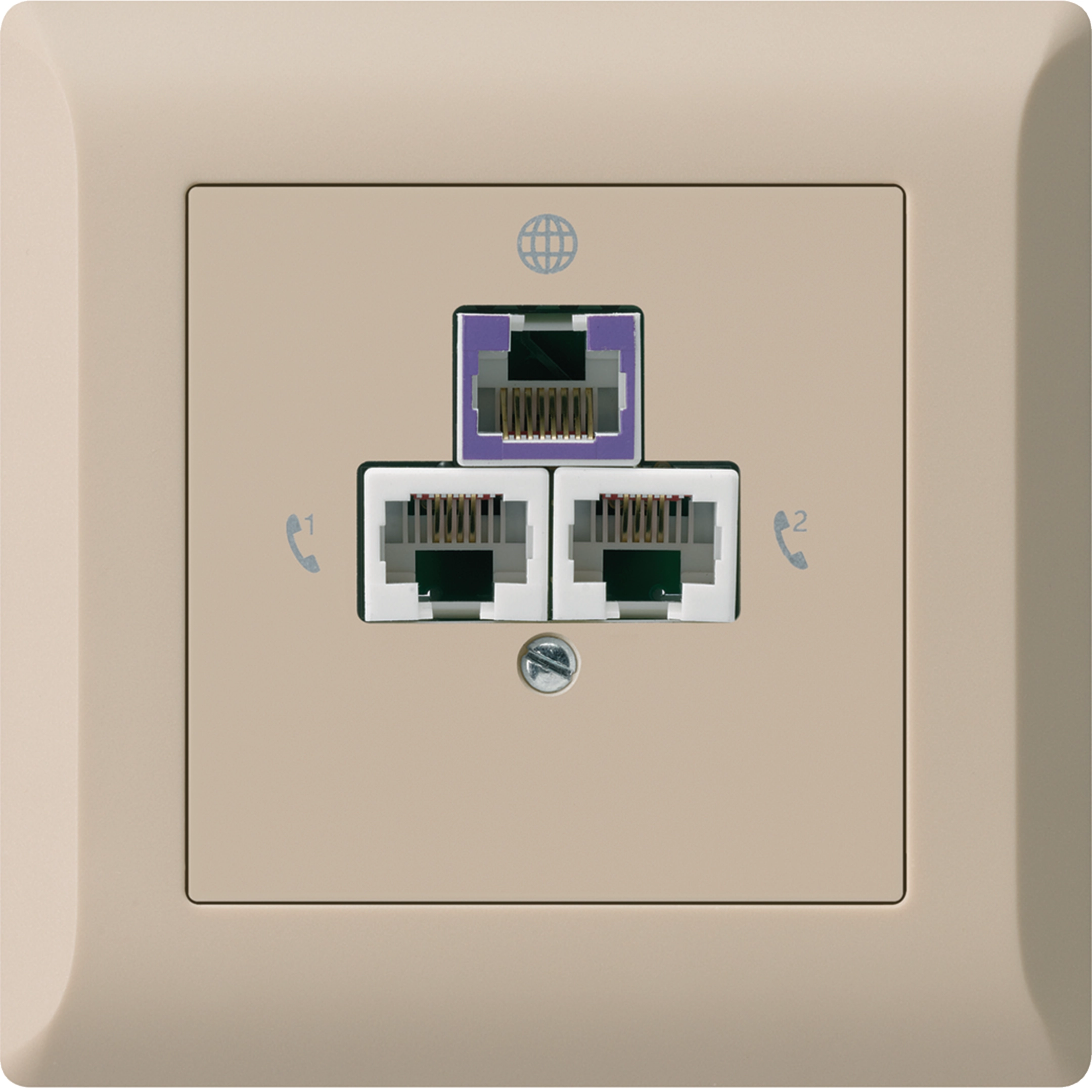 ka.line C: Rückführdose DSL + 2x RJ45/bg • WH55401607C | Hager